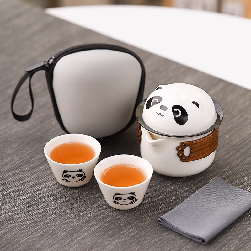新款宝选旅行茶具套装快客杯一壶二杯户外露营喝茶便携式泡茶壶茶