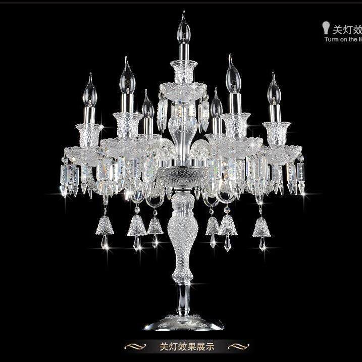 欧式水晶台灯高端别墅餐厅台灯轻奢法式客厅床头灯装饰样板间台灯