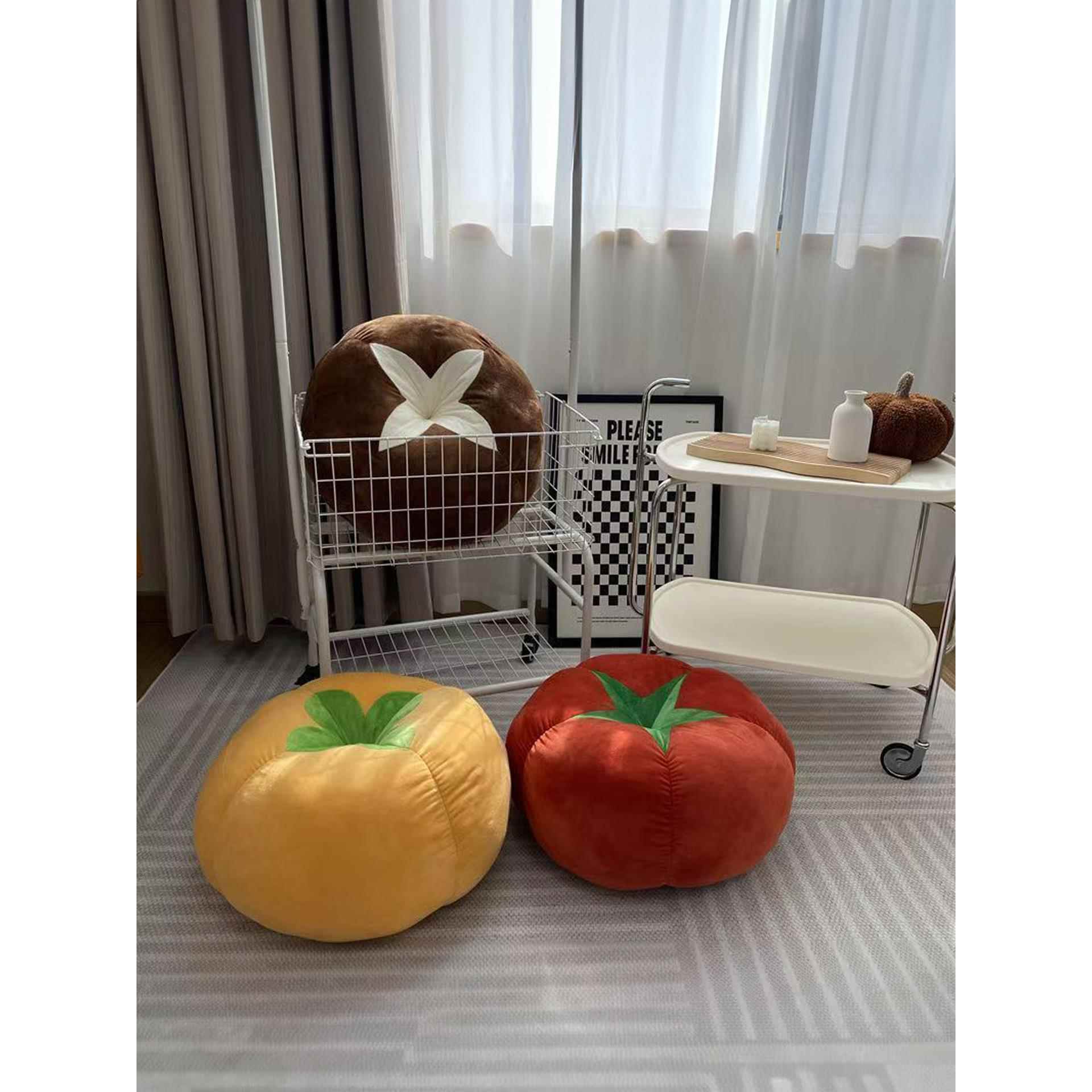 仿真蔬菜香菇番茄抱枕蒲团坐垫沙发靠垫床上睡觉懒人靠枕生日礼物