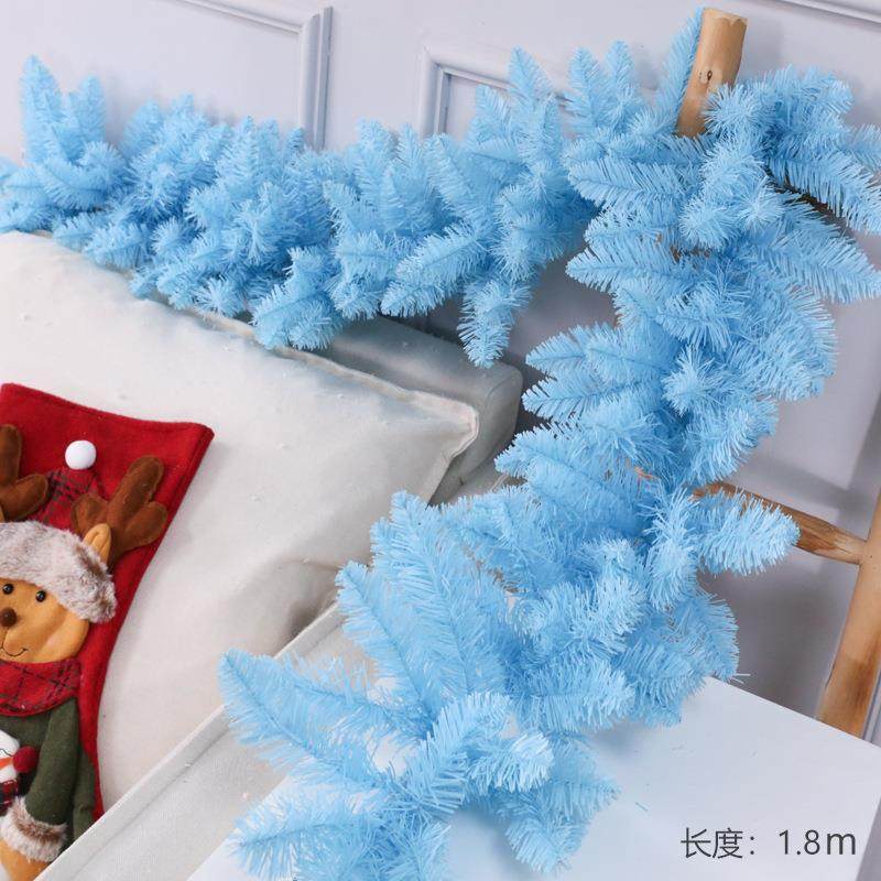 亚马逊新款PE加密粘雪圣诞气氛装饰品花环仿真藤条门挂饰门饰场景