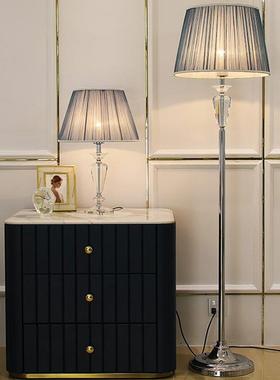 代时尚13542水创晶台灯卧室床头客厅结灯饰现灯具温馨浪漫蓝色婚