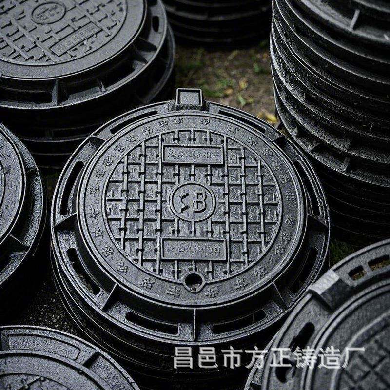 铸铁重型井盖防滑耐用市政雨水污水盖方形圆形可选庭院安全防护井
