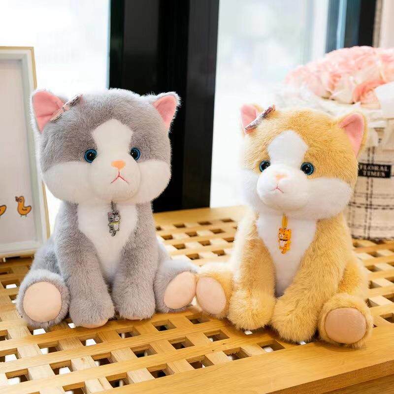 可爱吊坠猫咪布娃娃毛绒玩具仿真小猫公仔8寸抓机玩偶女孩生日礼