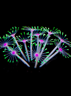 硅胶仿真水族箱造景鱼缸装饰品 -吸盘底座羽毛珊瑚人造