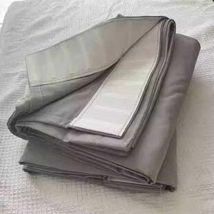 外贸特价清仓处理窗帘成品纯色短帘灰色挂钩款客厅卧室半遮光帘