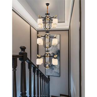 新中式 楼大灯吊中国风中山 楼706梯长灯朝下客厅厅灯吊别餐墅复式