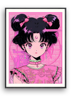 新锐艺术家麋鹿的巧克力《美少女战士13》限量版画装饰画书房挂画