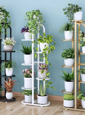 花架子落地式GMU室家用阳台置物内架多层绿铁艺萝植物摆放花盆花