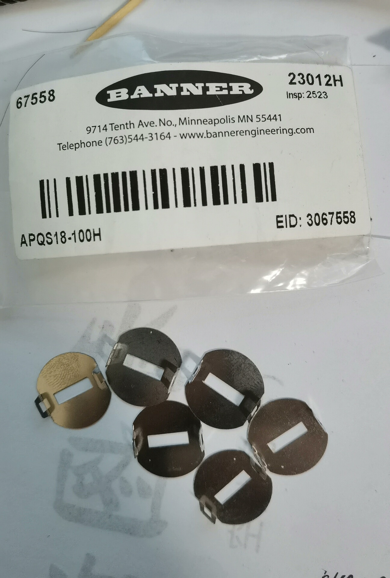 邦纳芯片APQS18-100H 67558