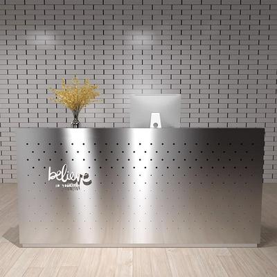 简约现代不锈钢吧台店铺小型服装店收银柜台舞蹈室前台公司接待台