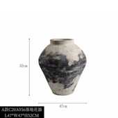 软手工落地摆件花瓶家居陶罐大器装 饰品侘陶瓷售楼处寂 样板间花装