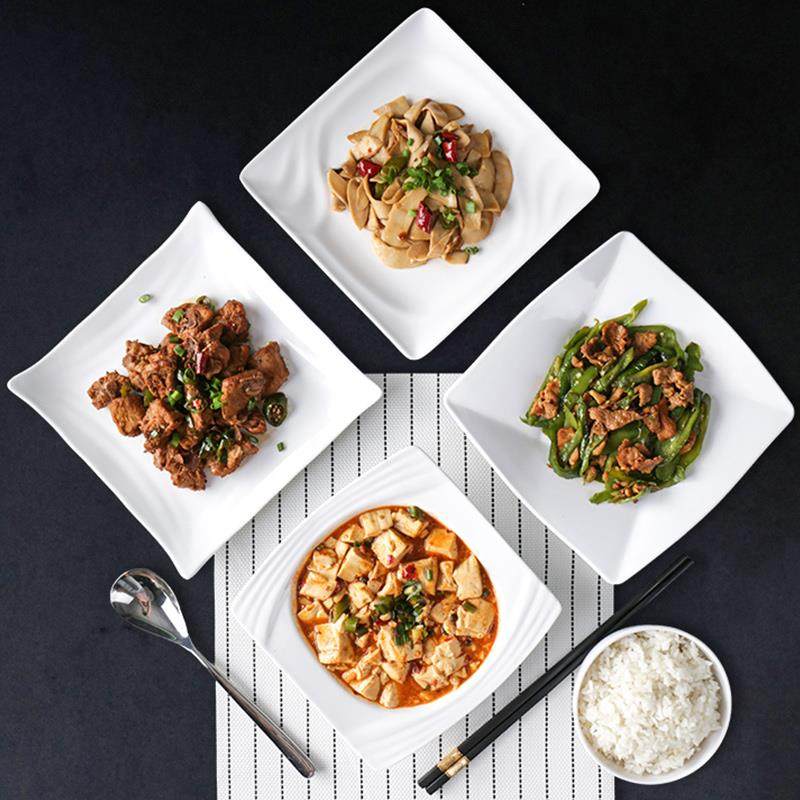 密胺餐具商用盘子四角碟子正方形菜盘凉菜炒菜方盘平盘塑料盘餐盘,餐饮具,盘,淘宝优惠券,粉丝福利购,淘宝优惠卷