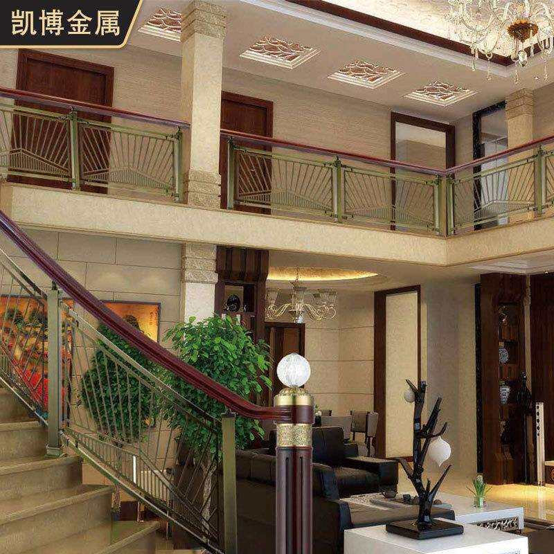 高端镂空雕花楼梯扶手欧式奢华别墅铜铝雕花护栏花板楼梯扶手轻奢