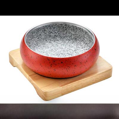 鼓形拌饭石碗，耐高温石锅，石锅，拌饭专用锅，韩式拌饭石锅，商