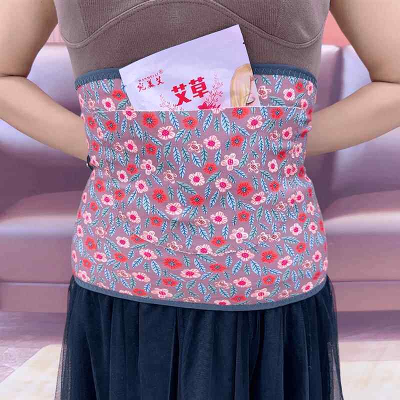 双兜保暖护腰护肚子德绒暖宫口袋放暖宝宝的打底胃寒秋冬妈妈碎花