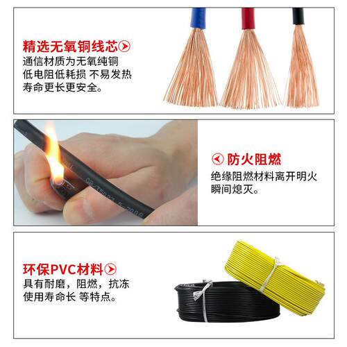 宏利斯GDY电子V软铜芯电线BVR .线3 0.5 0.R075平方电源子控制信