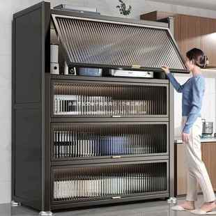 加厚厨房储置物ENT架落地多层橱柜家用微炉波柜碗柜餐边楼道物柜