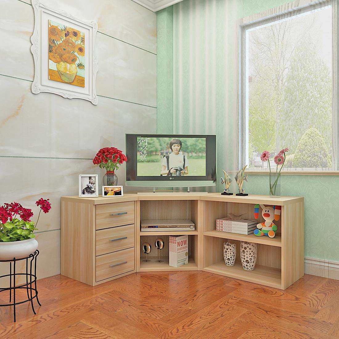 转角电视柜组合角柜卧室简约墙角柜三角形简易矮柜落地柜客厅边柜