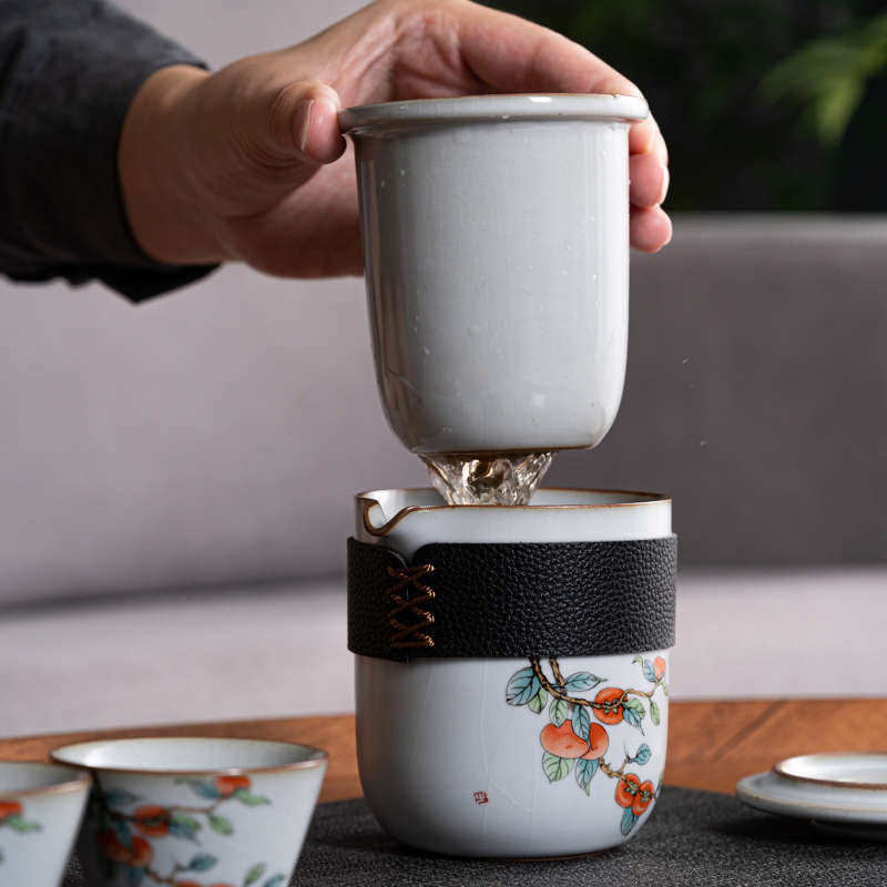 汝窑泡茶壶快客杯防烫陶瓷一壶三杯便携包旅行功夫茶具套装伴手礼,餐饮具,旅行茶具,淘宝优惠券,粉丝福利购,淘宝优惠卷