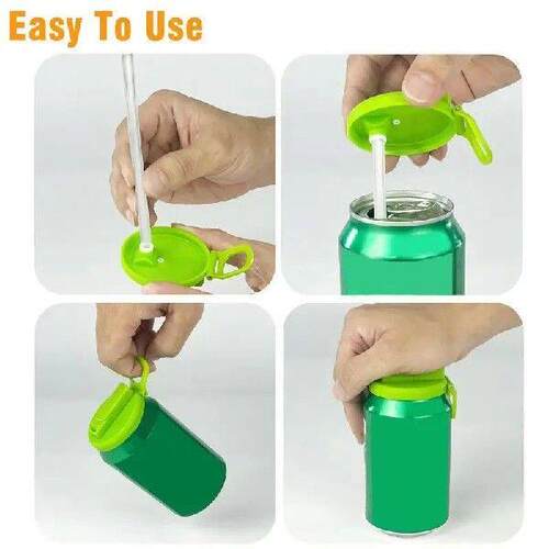 silicone Soda can cover with Straws Reusable drinking