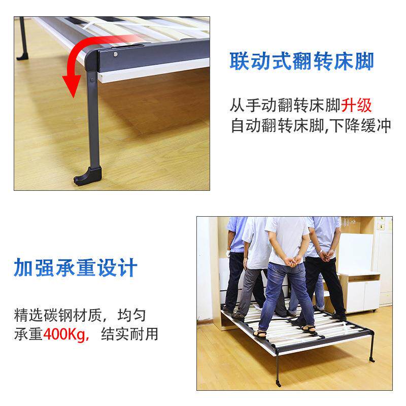 自动脚折叠床多功能卧室 书房收纳壁床侧翻正翻快拆装隐形床五金