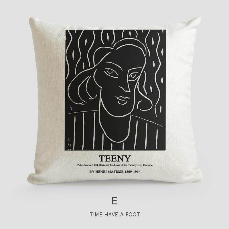 新款马蒂斯艺术欧式复古轻室奢美式抱枕公套靠靠垫枕沙发办室卧靠