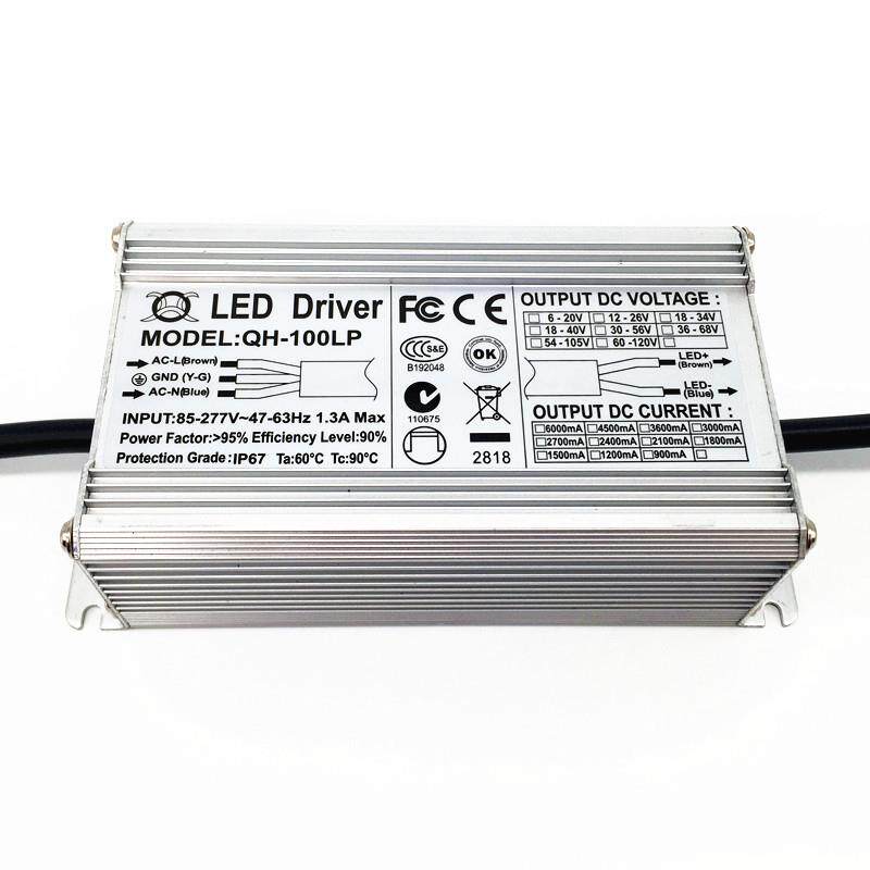 防水电源100w120w1.8A2.1A12-20串x6并路灯隧道灯LED恒流驱动电源