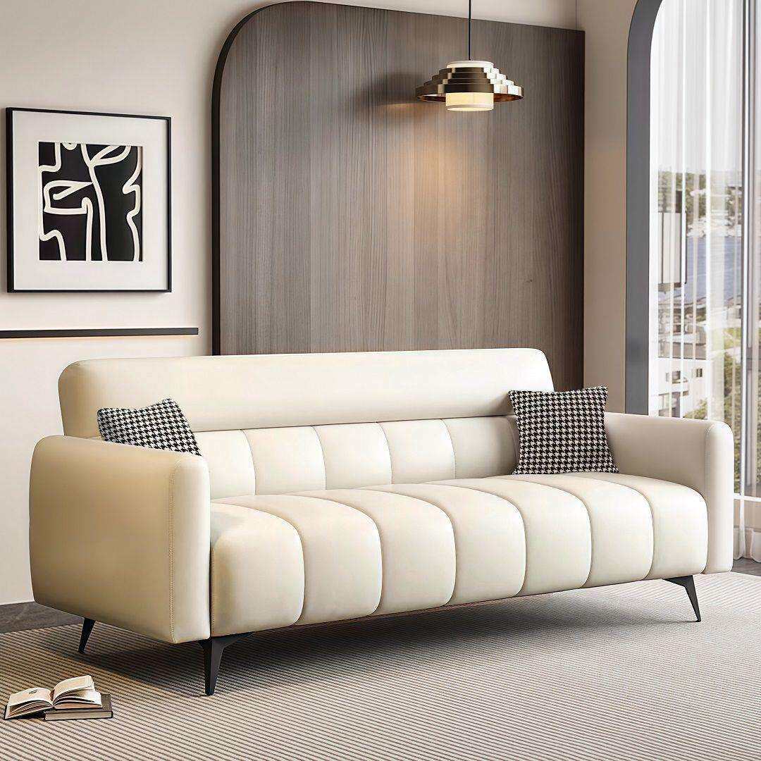 小户型客厅布艺沙发猫抓皮钢琴键2026新款简约现代折叠沙发床两用