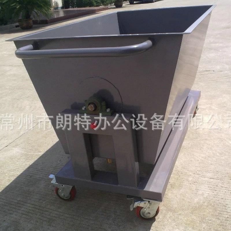 厂家供应不锈钢手推式铁屑车废料车 翻斗式手推废料垃圾车拖车