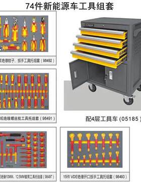 鹰之印工具 74件新能源车工具组套B8汽修组合工具套装