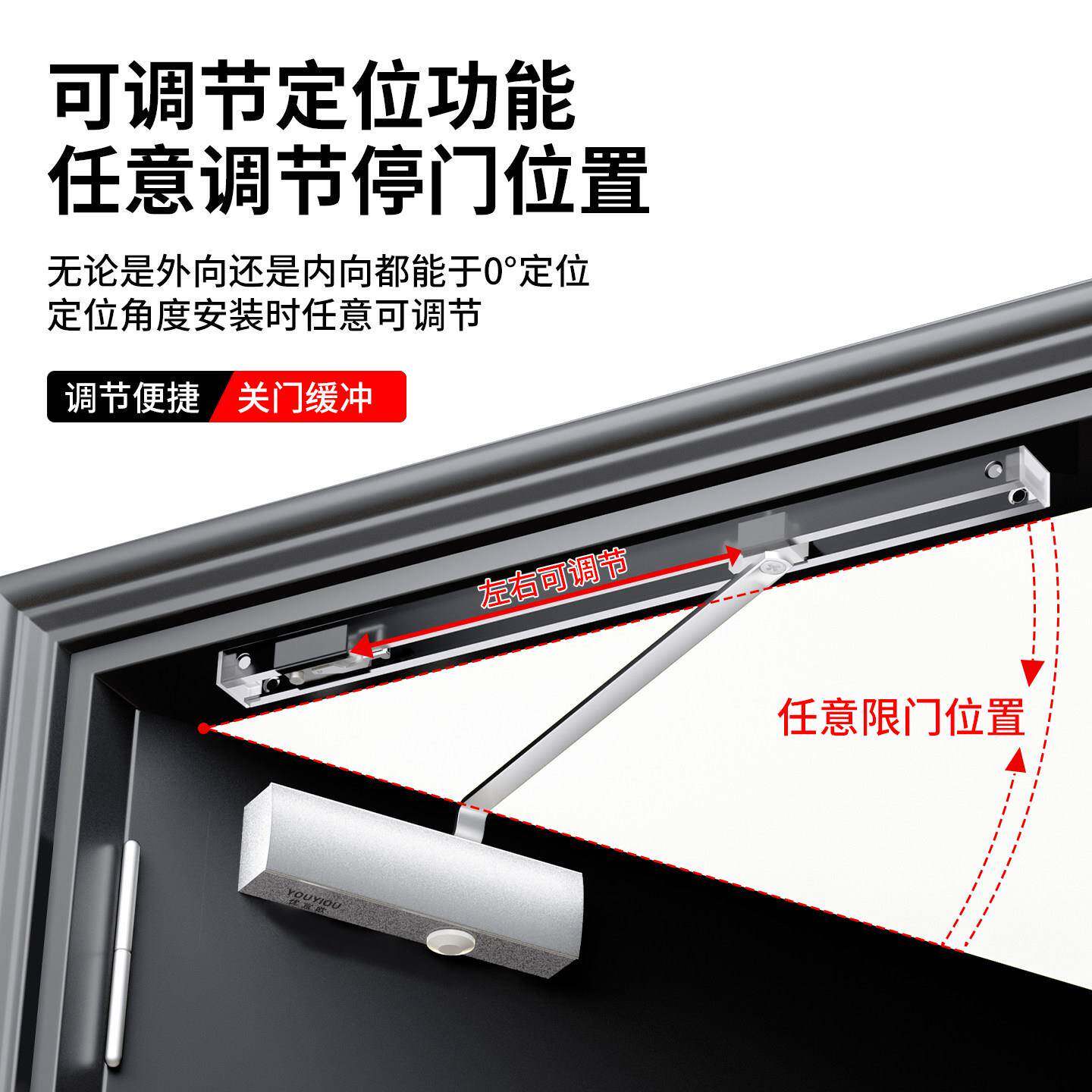 滑轨式音方机闭门器器推拉门自动轨道式闭关缓冲门木门滑槽静阻尼