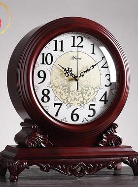 威弗列德客厅中式丽声家用台式坐钟摆钟高端座钟实木复古老式座钟