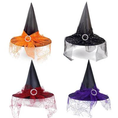 Witch Hat Halloween Hat Decoration Props for Adults Children