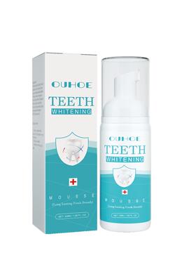 OUHOE White Teeth Mousse, Cleans Plaque, Freshens Breath, Ca
