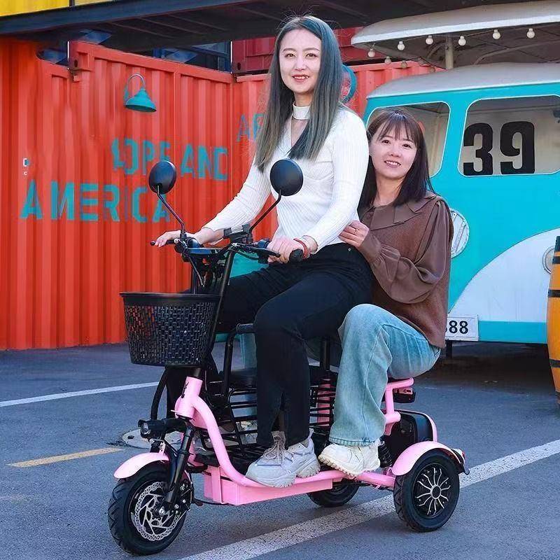 代步电动三轮车家用小型接送孩子女士老年人亲子折叠车轻便电瓶车