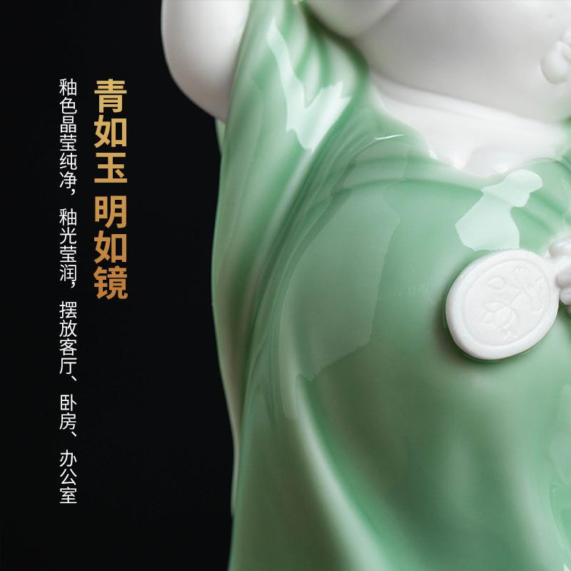 陶瓷古典仕女摆件中式客厅酒柜电视柜博古架桌面人物古风美女摆件