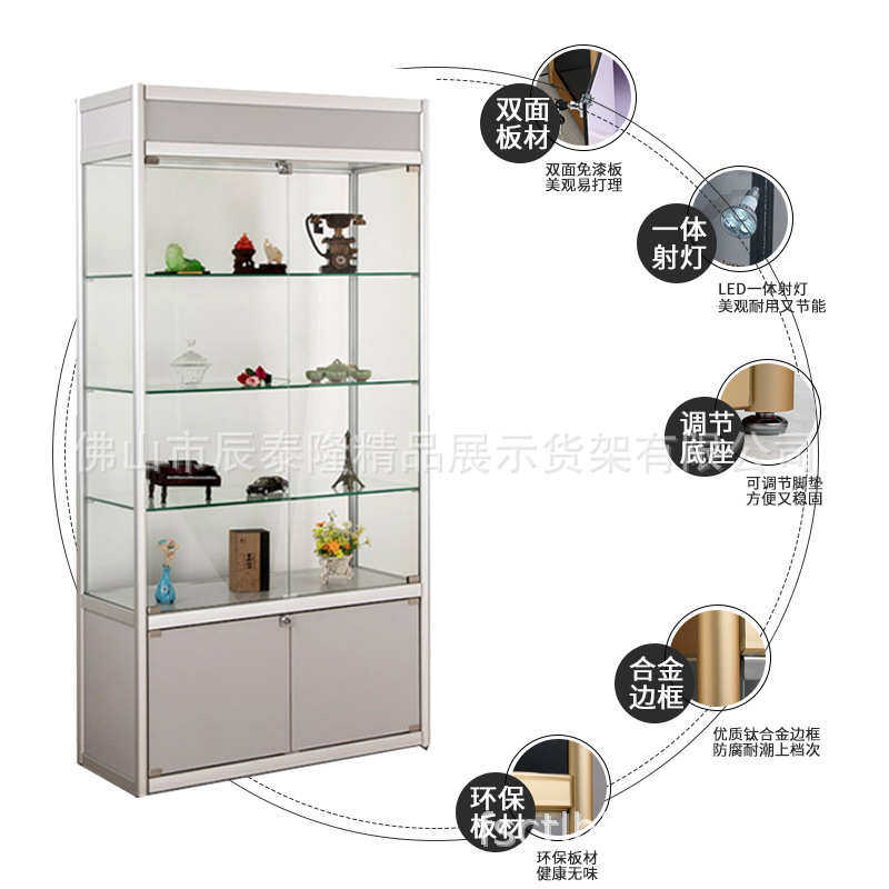 广东货架厂广交会展柜钛合金货架高档烟酒瓷器展柜玻璃柜样品柜