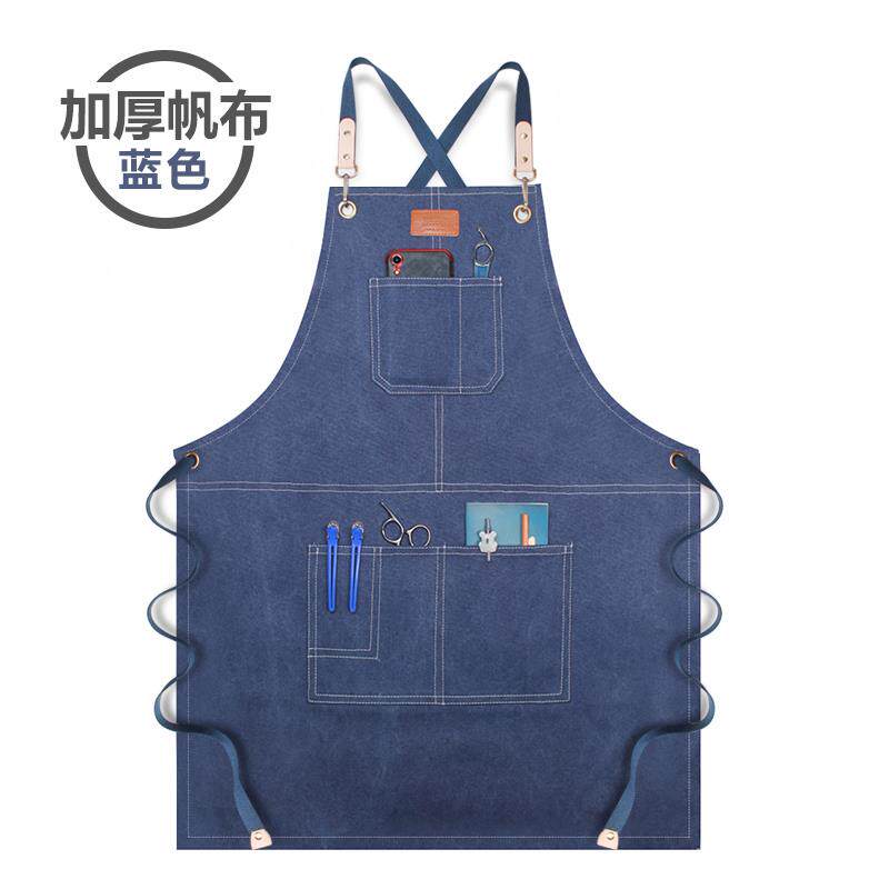 正品高级牛仔专布裙定制咖啡烘焙围奶茶店餐饮用女厨房布帆抱婴袋