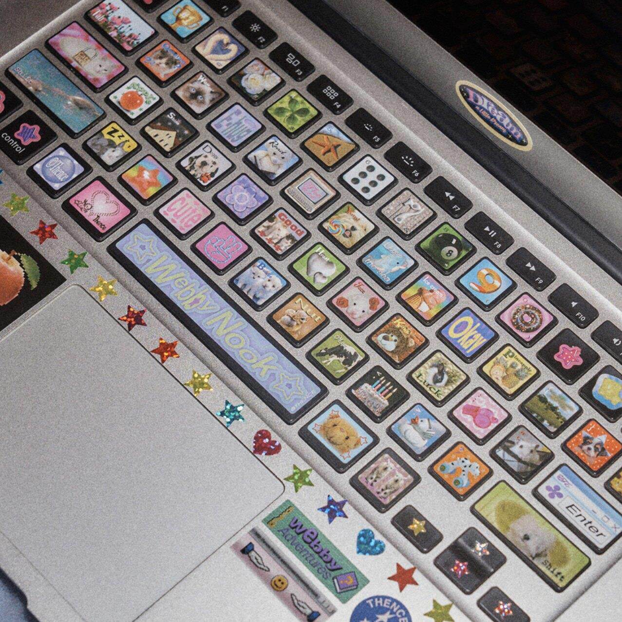 韩国thence美式复古键盘贴纸手帐贴y2k手机贴素材帖猫猫狗狗ins风