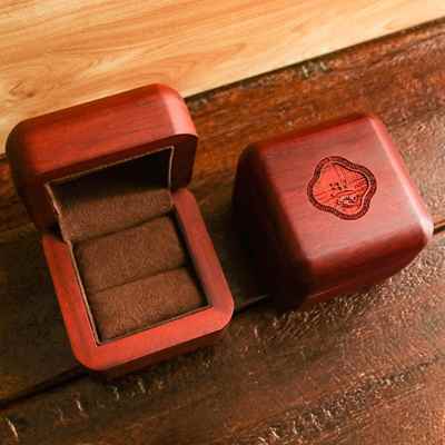 高档中国风项高档花梨木制首饰翡翠手镯戒指纳链证书盒收礼定品盒