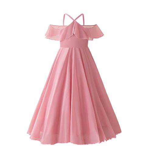 girls floral print off shoulder tulle dress romantic a line