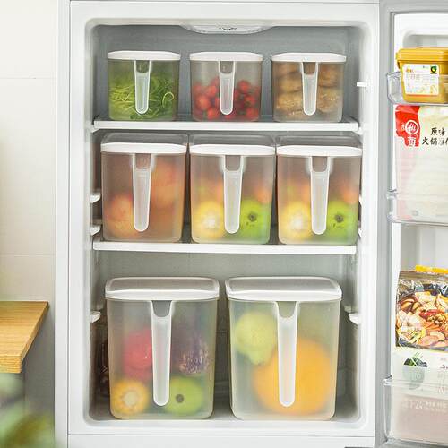 Nacuan Refrigerator Covered Storage Box, Frosted Transparent