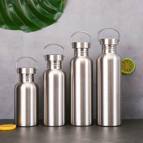 Stainless Steel Water Bottle Leak-proof Single Wall Large Ca