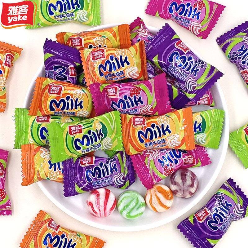 糖果混合装雅客牛奶味水果糖混合味硬糖散装混合水果味零食糖果年