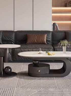 岩板椭11432茶形几奢家用圆客厅极简现轻代简约小户型设计感创意