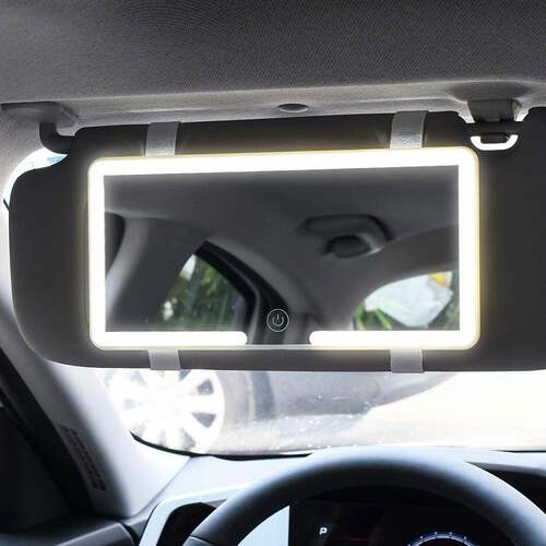 Car Sun Visor Vanity Mirror - Car Vanity Mirror with 3 Light