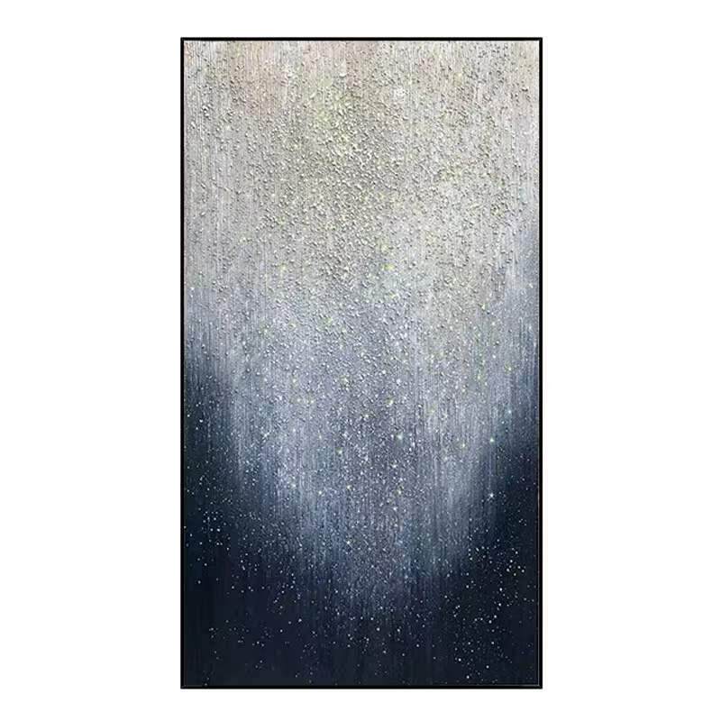 手绘油画星空闪耀现代轻奢玄关背景墙装饰画餐厅走廊客厅金箔挂画
