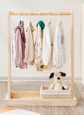 儿童衣架YPK卧室落动地挂衣架可移实衣帽架卧室木家用宝衣宝服收