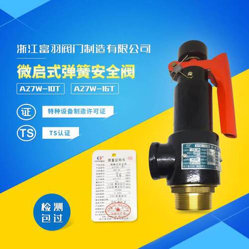 浙江富羽弹簧式安全阀A27W-16T/10T微启式储气罐泄压阀检测包过