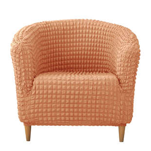 71TX简约防猫抓泡泡格全包圆形沙发套罩通用网吧弹力客房圆沙发罩